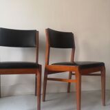 Pair of scandinavian chairs, teak and leather, 1960