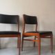 Paire de chaises scandinave, teck et cuir, 1960
