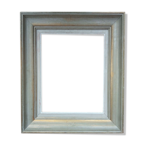 Cadre patiné gris et or des années