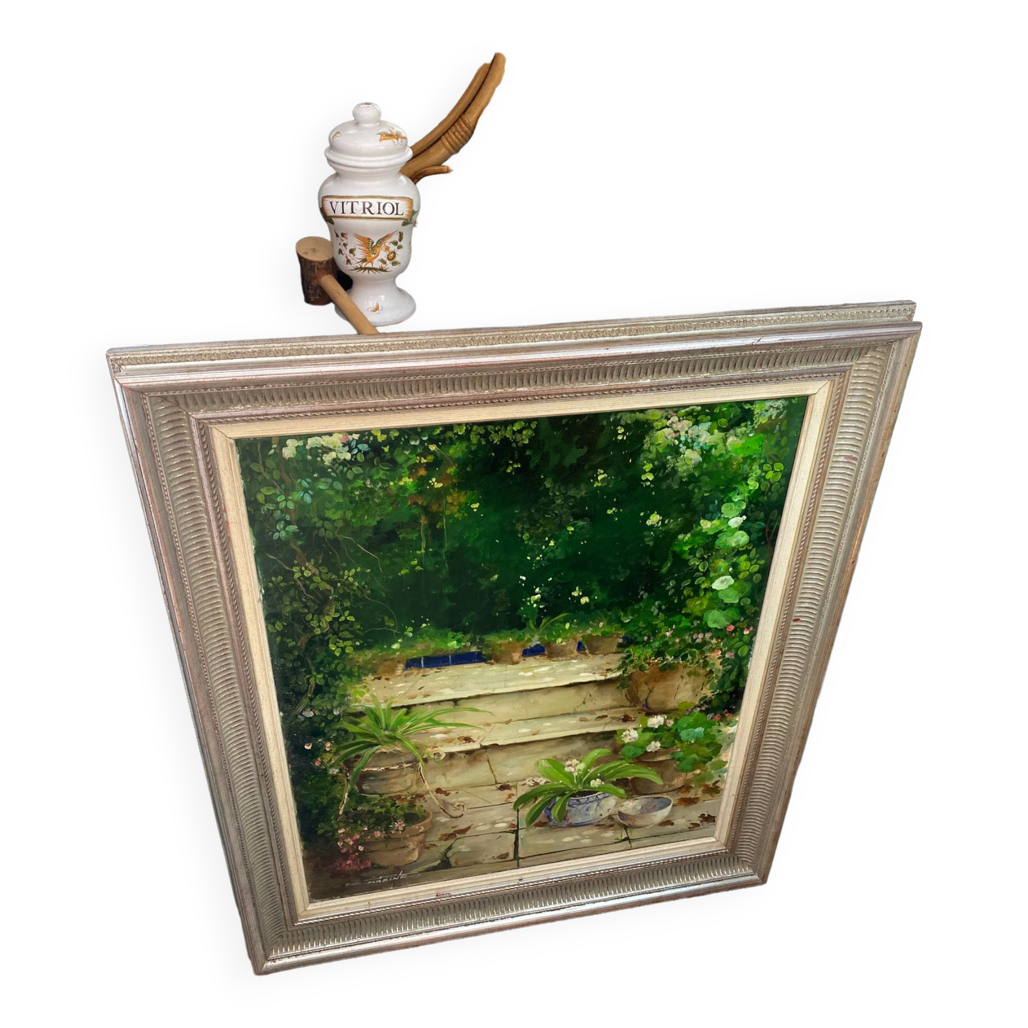Peinture "vue de jardin" contemporain
