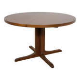 Mid-Century Round Teak Extending Dining Table, Denmark, 1960s