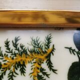 Vintage gold metal flowers tray