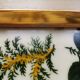Vintage gold metal flowers tray