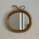 Vintage 1970 mirror apple rattan wicker fruit - 35 x 32 cm