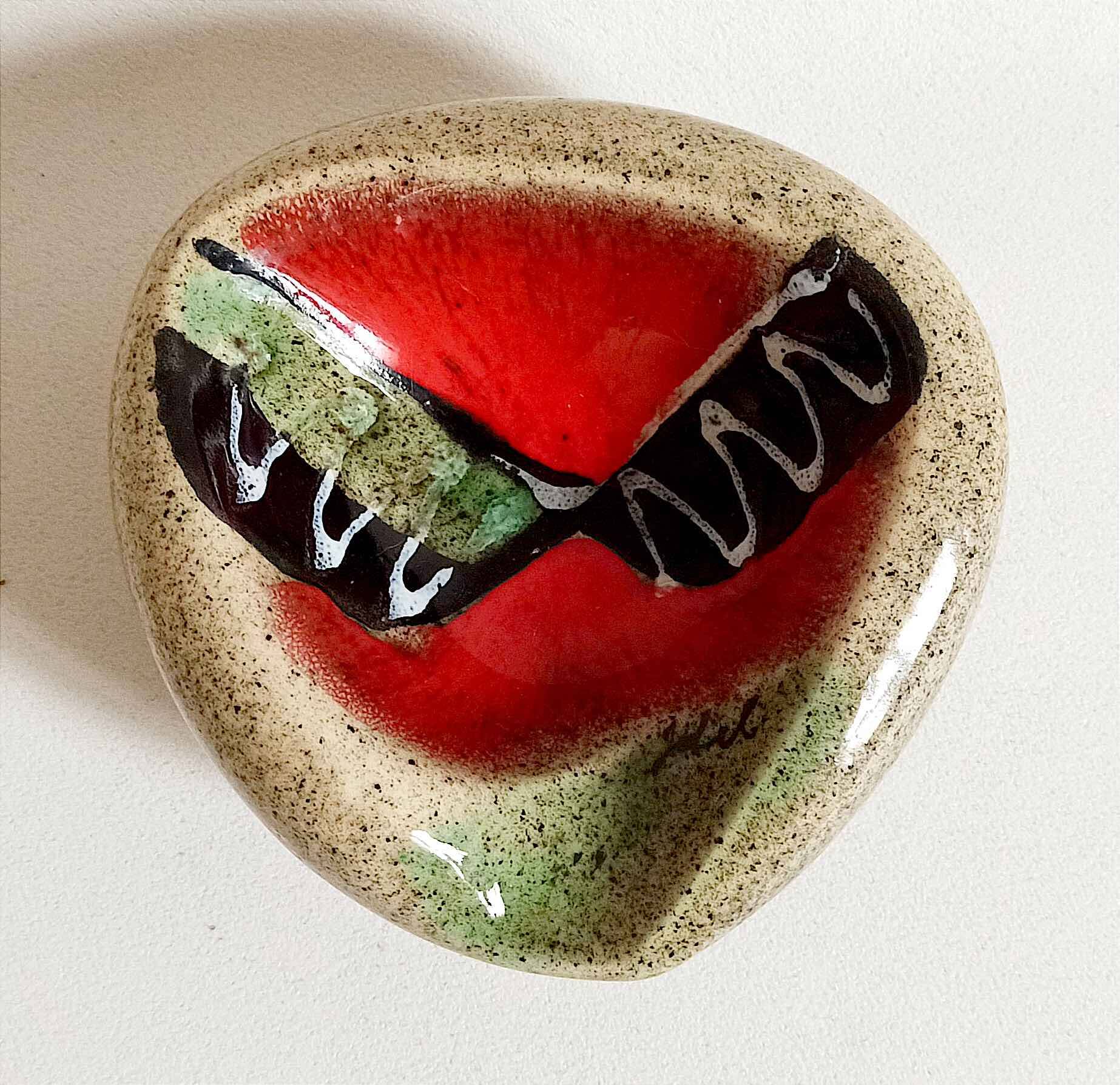 Ashtray or pocket emptier signed 60s Width 15.5 cm