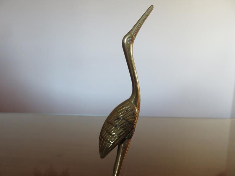 Pair of herons in brass 70s