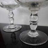 4 superb 20th century blown glass champagne glasses