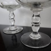 4 superb 20th century blown glass champagne glasses