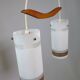 Suspension en teck et verre opalin du milieu du siècle, années 1960