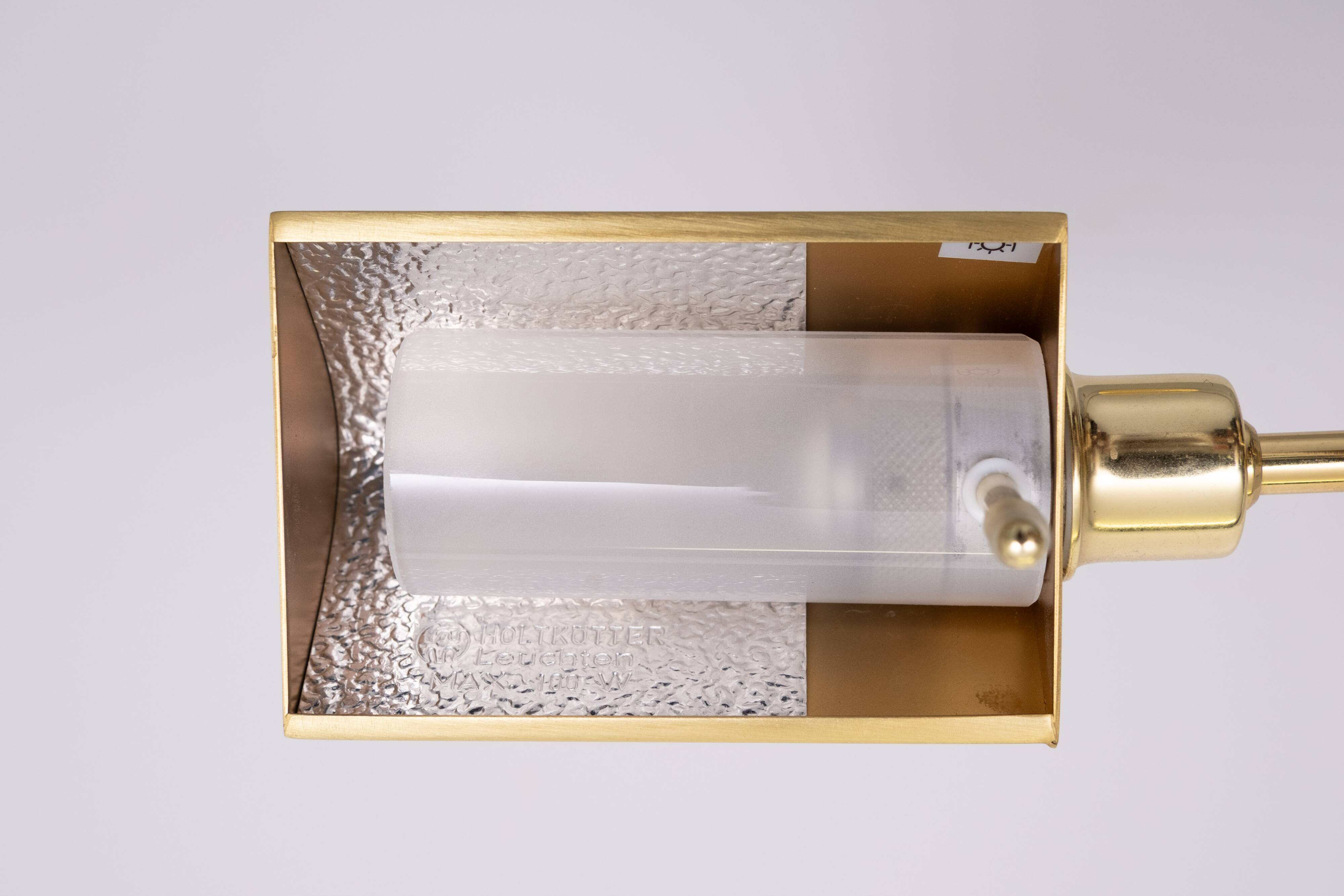 Holtkoetter Brass swing arm floor lamp Germany 1980s