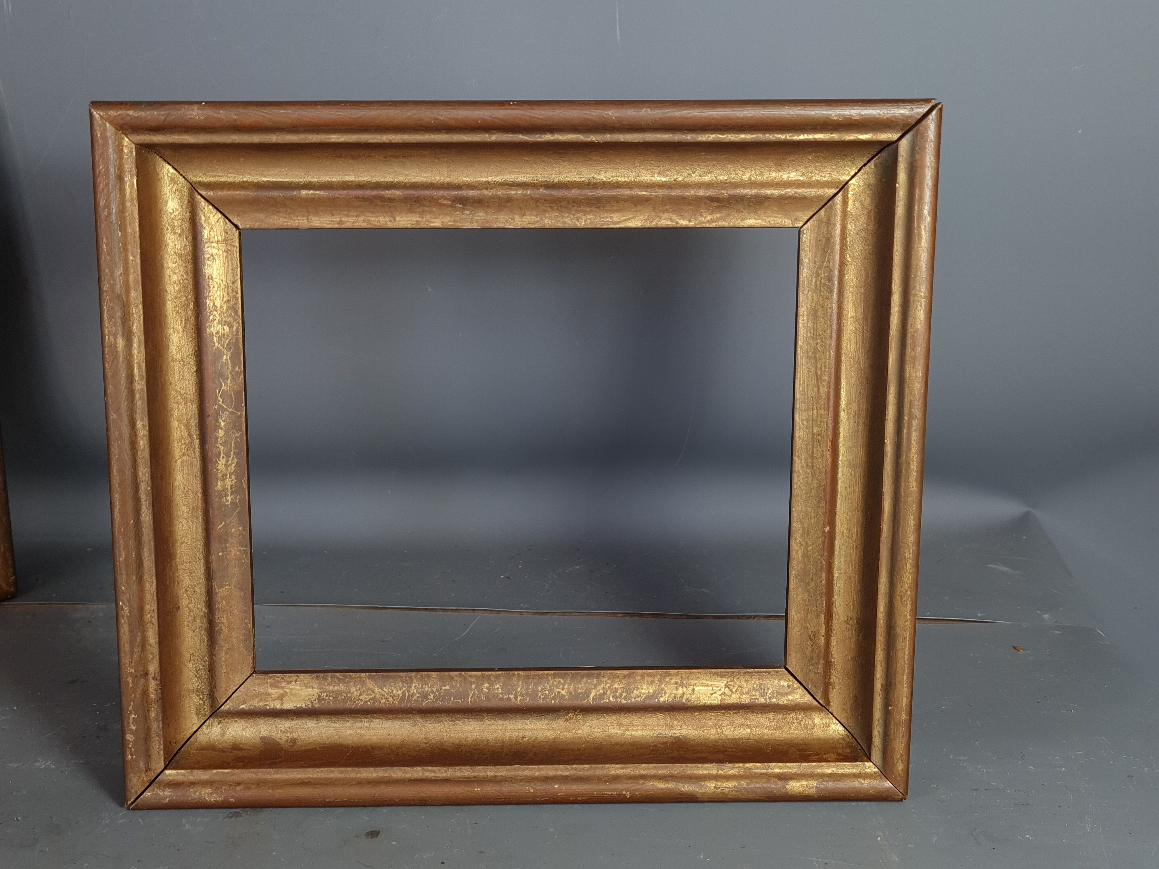 Pair old frames gilded wood gold leaf 26,5x23 cm, foliage 20,5x17 cm SB