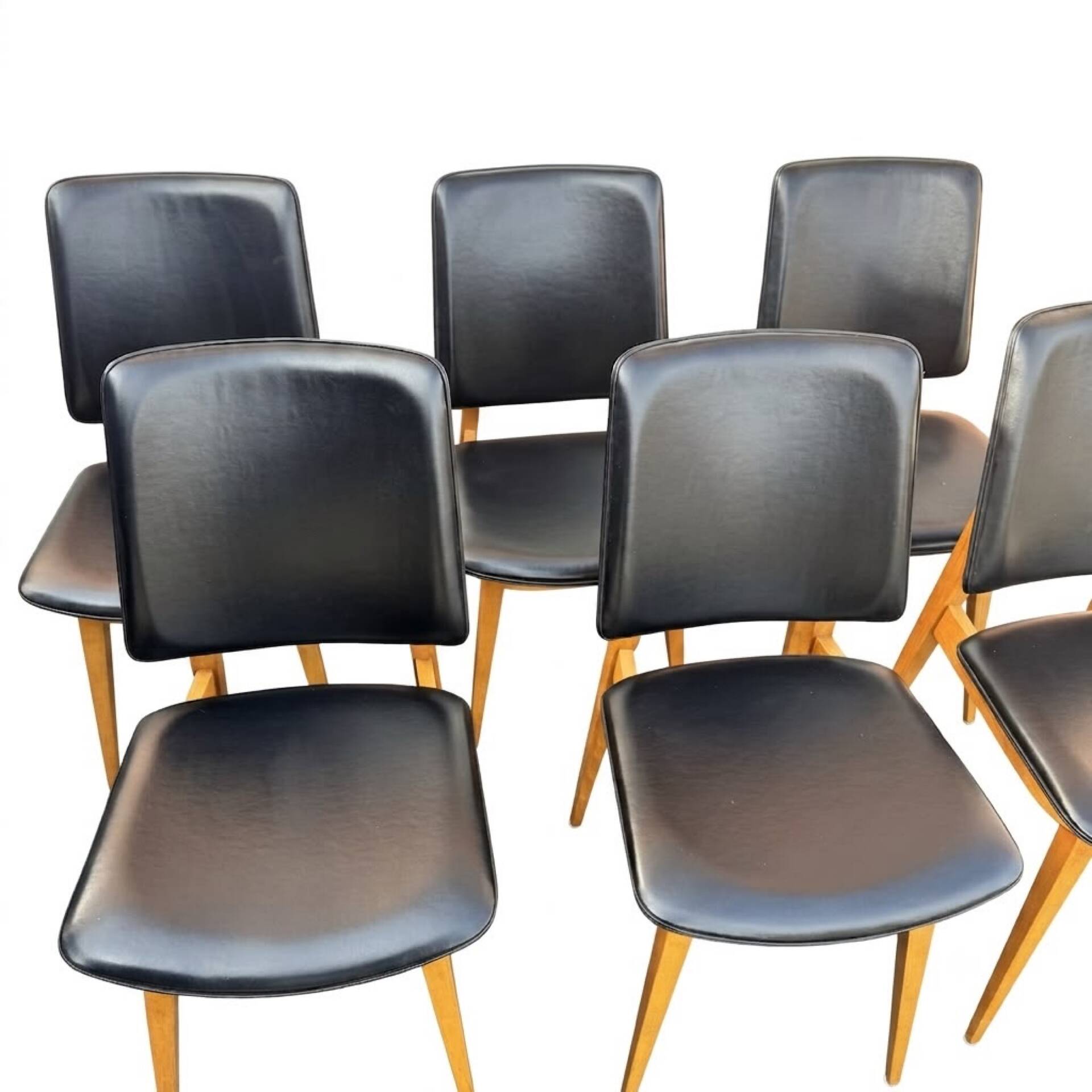 Lot de 6 chaises scandinaves Années 60
