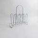 Vintage chrome metal magazine rack - Space Age design from the 1970s - Decorative storage for magazines and books - Elegant retro gift idea