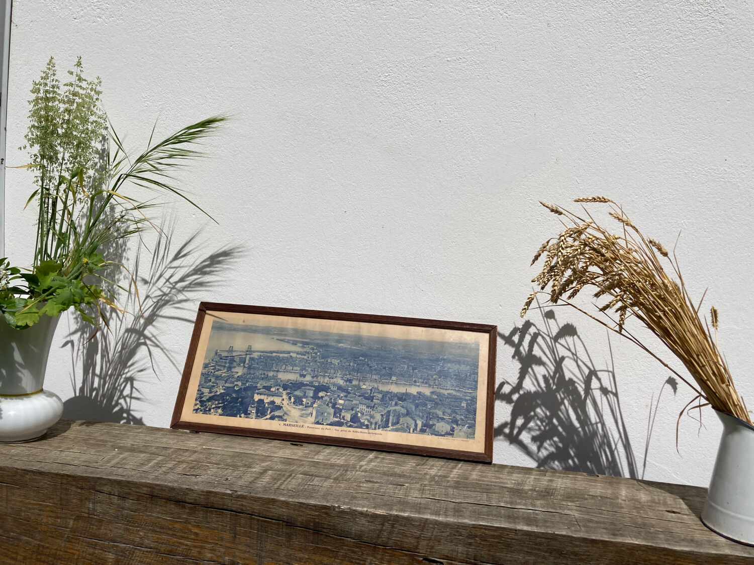 Photograph of Marseille 1950 - panoramic Mediterranean port and city printed by G. Arnaud - antique print
