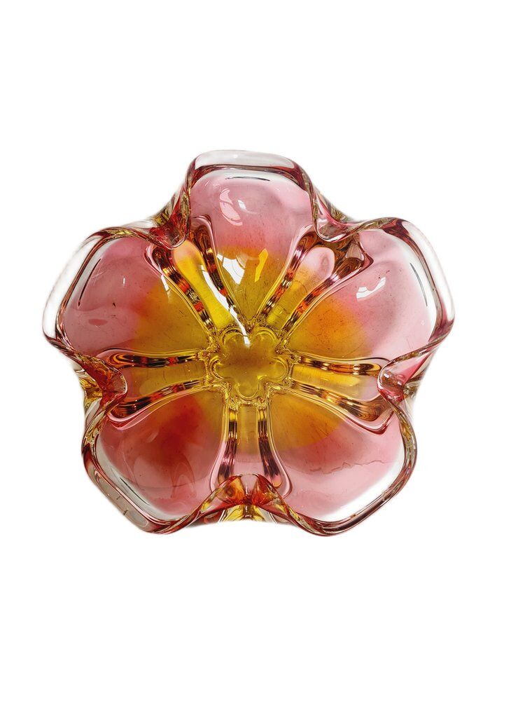 Decorative bowl by J. Hospodka for Chribska Glassworks, Czechoslovakia, 1960s