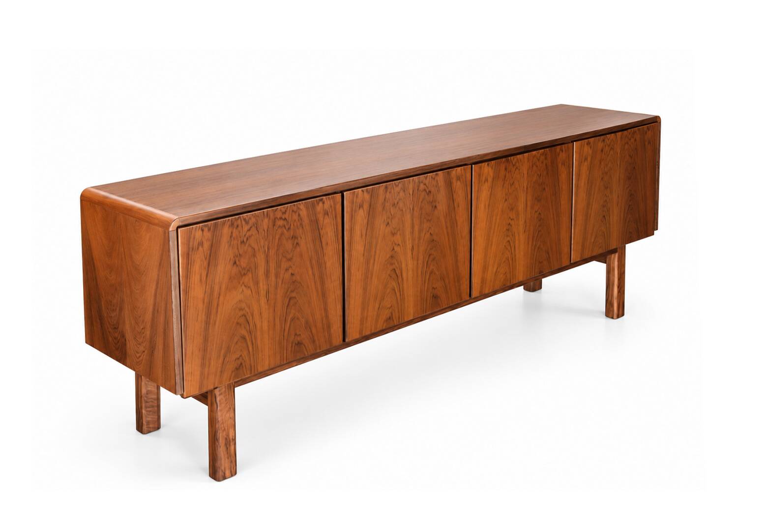 Large walnut sideboard – Restored vintage Scandinavian buffet