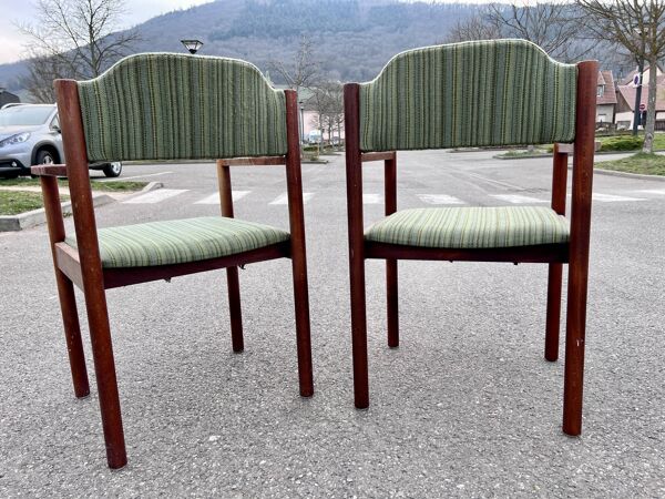 Série de chaises scandinave fauteuil chaise ottoman en palissandre