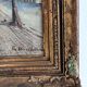 Vintage original Scandinavian harbor oil painting