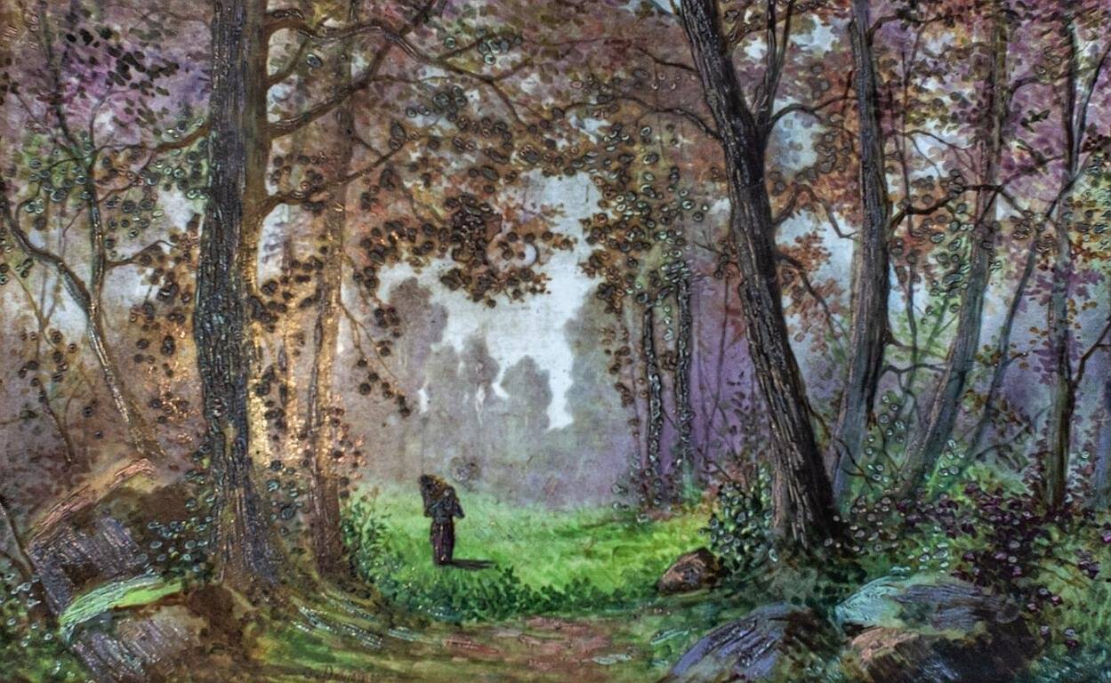 Antique Side Table with Ceramic Top, 1890s