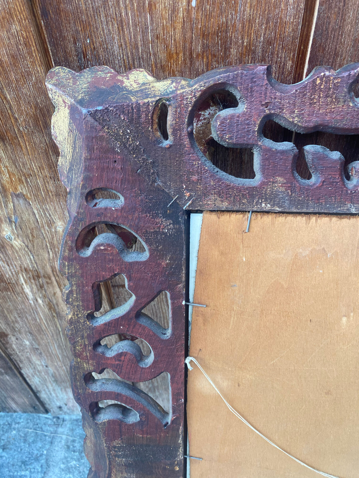 Antique mirror in carved wood