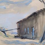 Gouache winter landscape