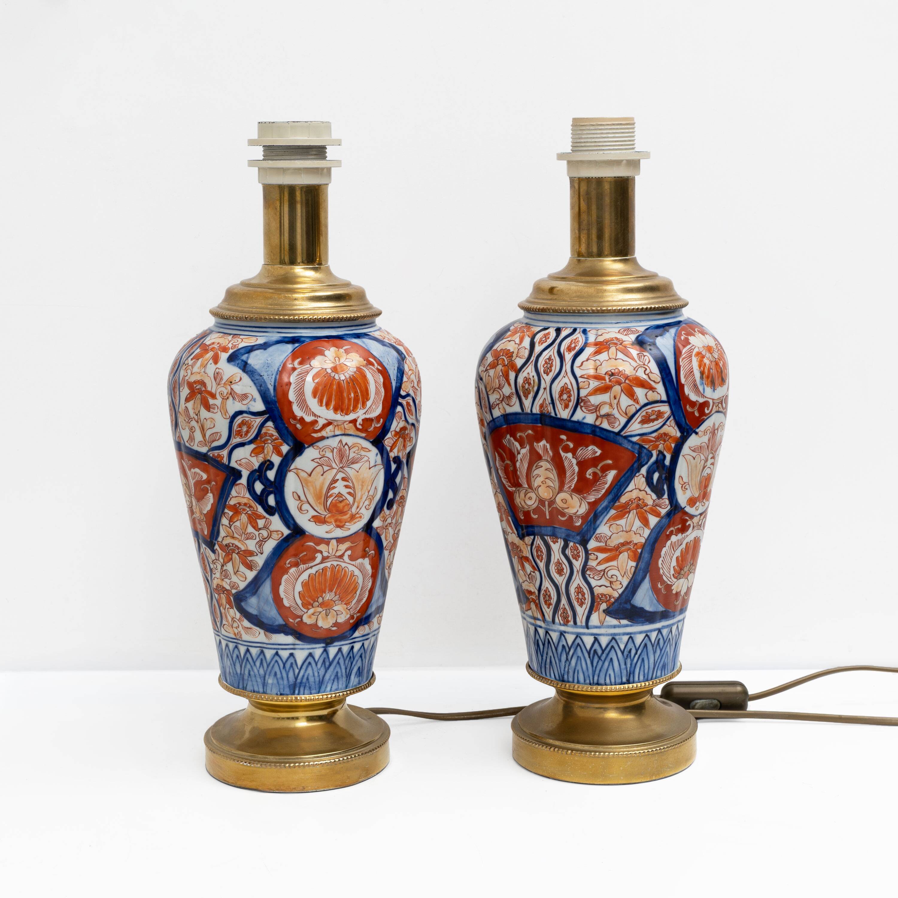 Pair of Imari Porcelain Vases with Gilt Bronze Mounts, Japan, Meiji Period