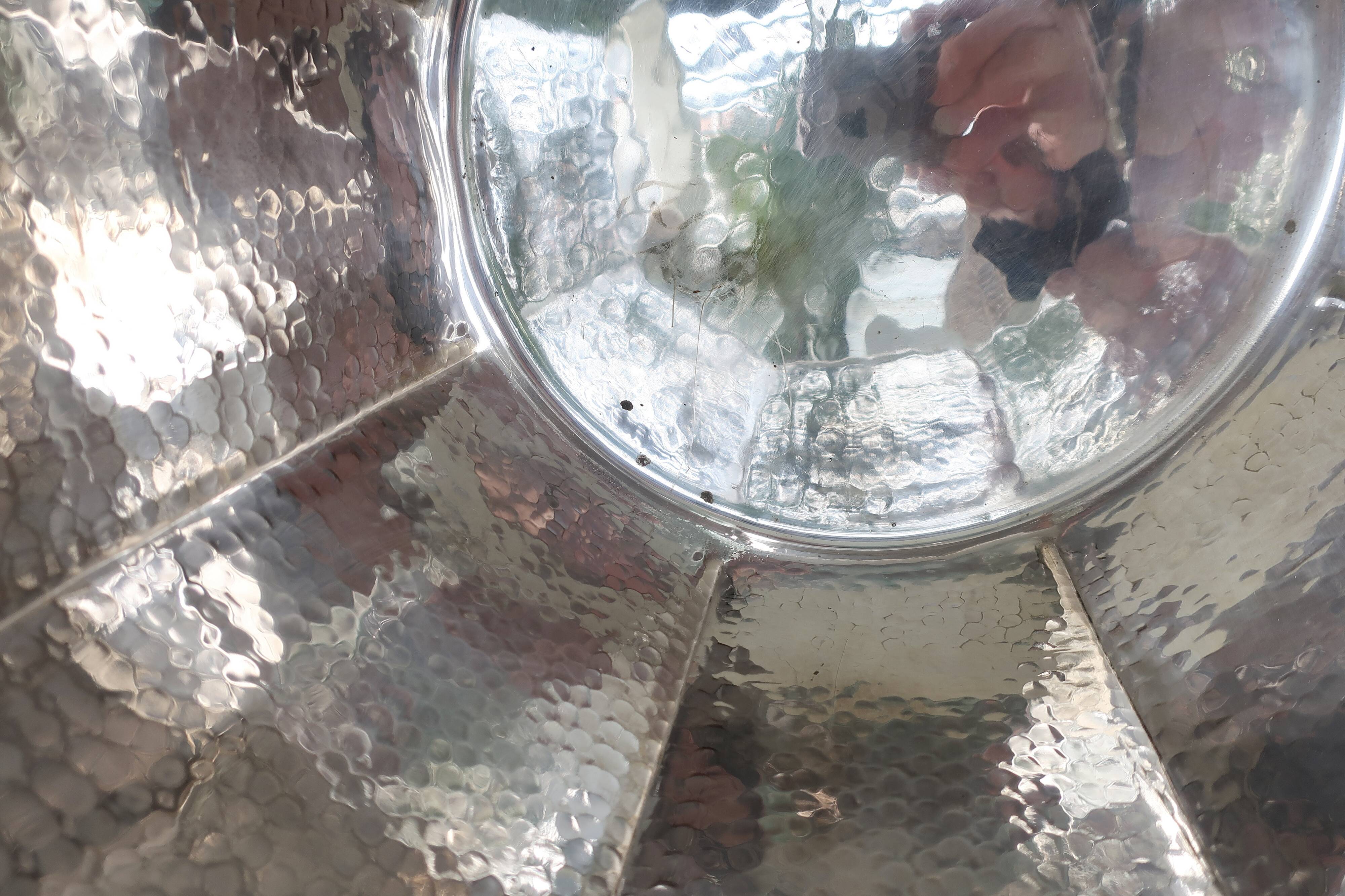 Champagne bucket circa 1960, Italian design Fratelli Cassetti, silver plated metal