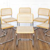 6 Cesca B32 Breuer Chairs Made in Italy - Canework of the seats redone