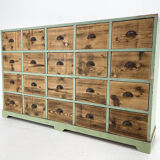 Vintage industrial wooden cabinet with original handels, 1930's