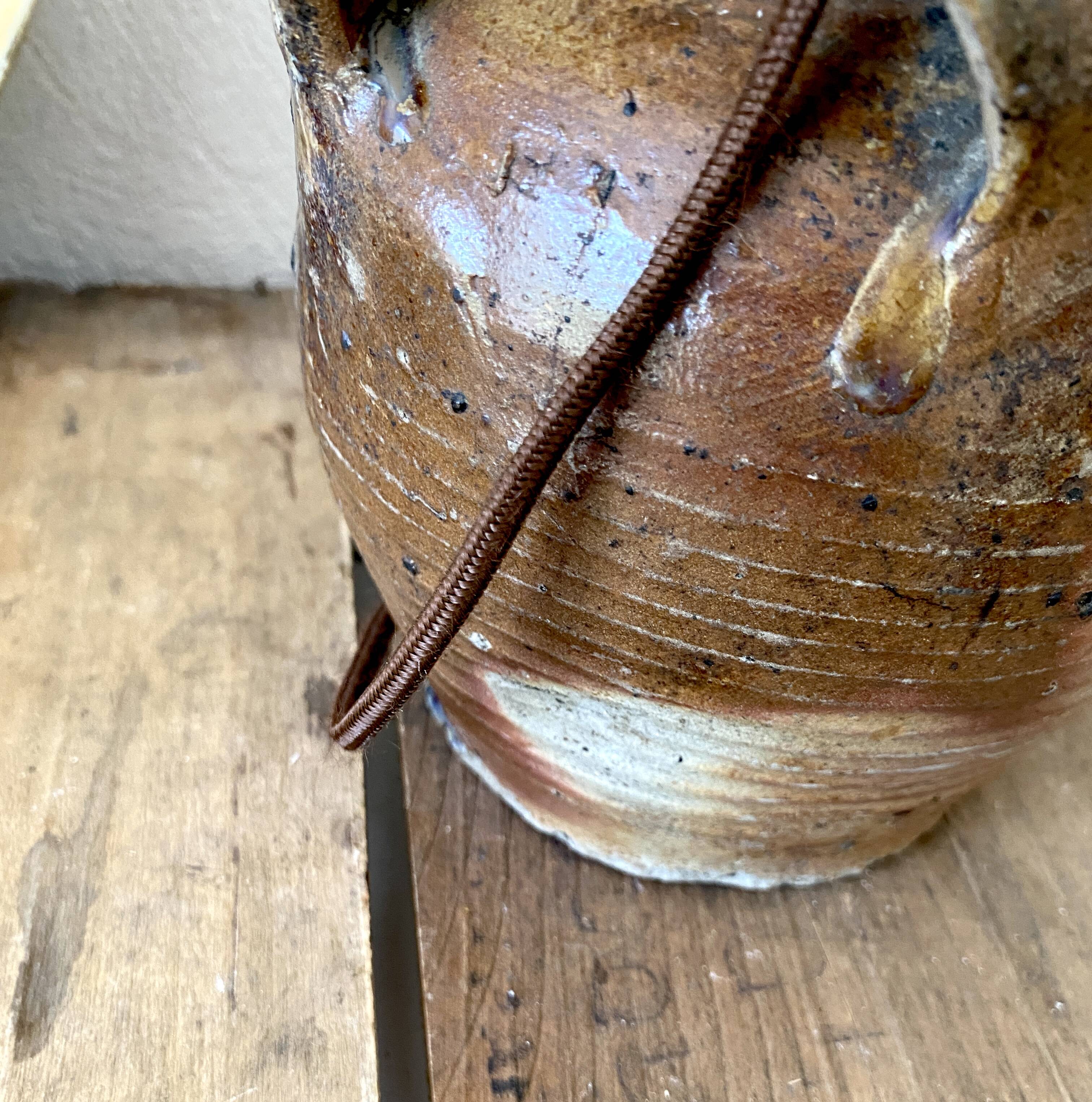 Stoneware lamp with its new 2M fabric cable