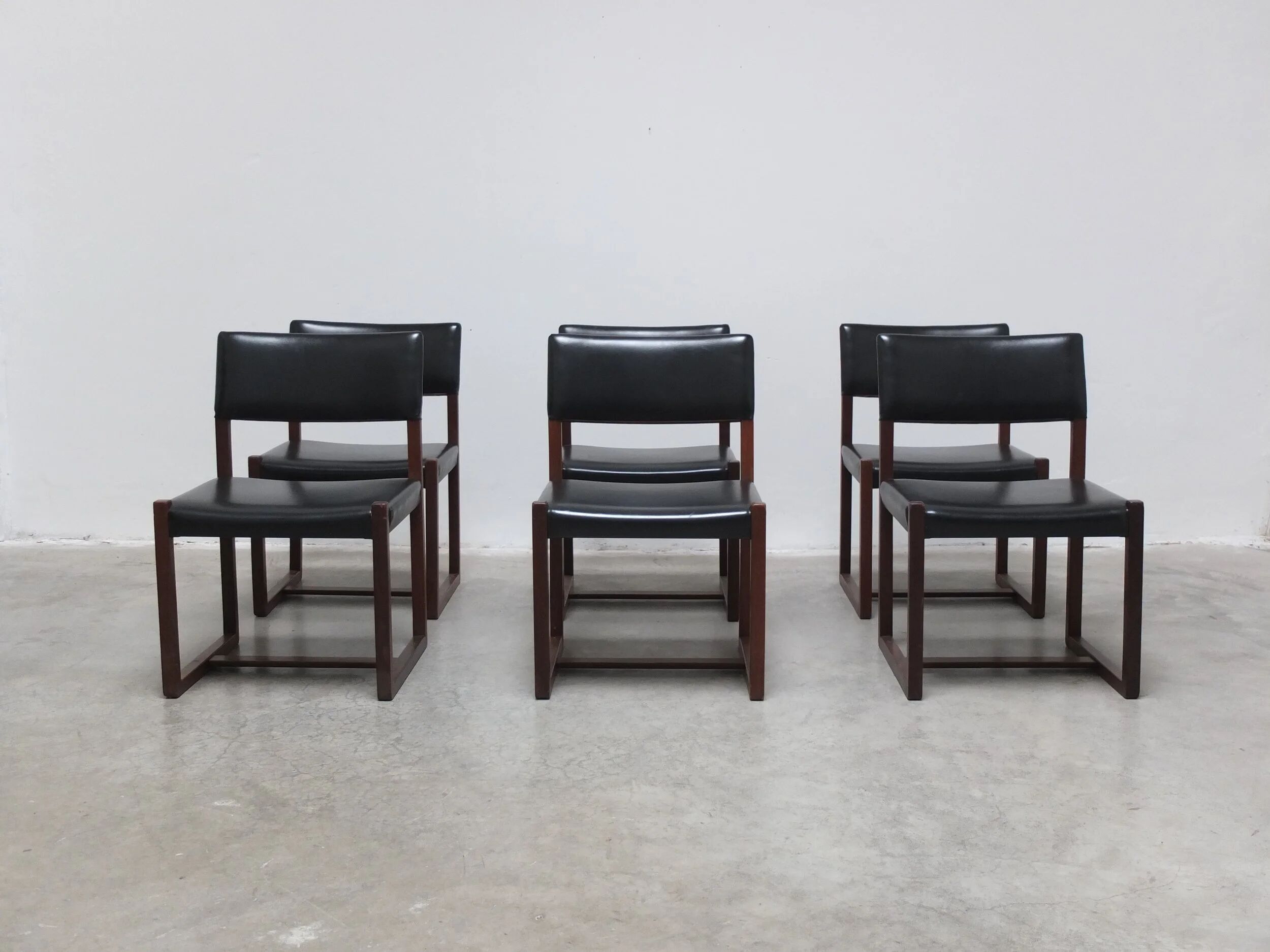 Ensemble de 6 chaises 'A3' par Alfred Hendrickx pour Belform, années 1960.