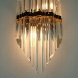 Tiges de verre sconce mur du milieu du siècle et style régence hollywoodien en métal