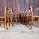 Lot de 8 chaises Reconstruction 1950 Chêne et paille