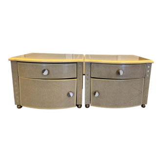 Pair of lacquered bedside tables