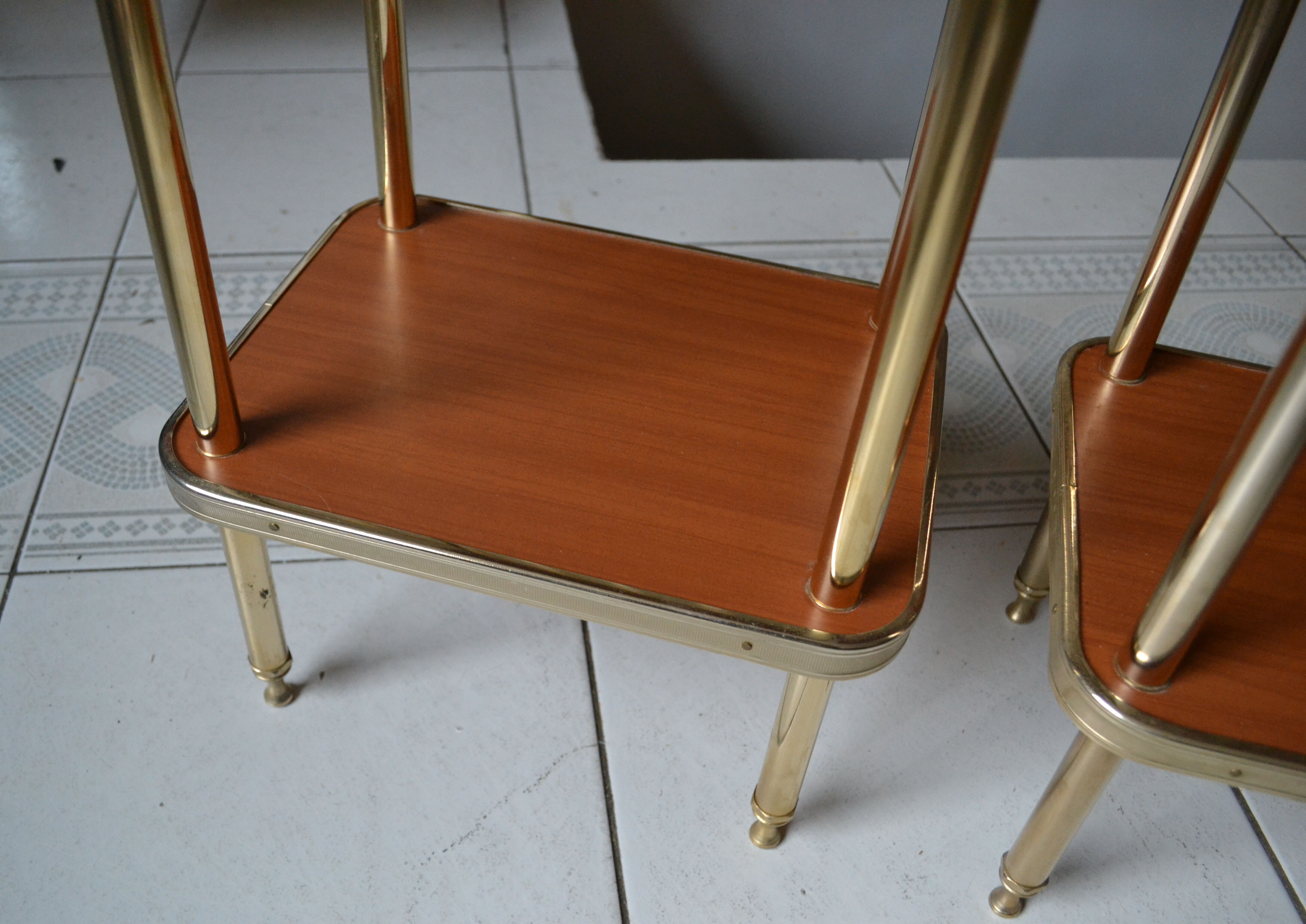 Pair of extra tables sofa tips Richard Creation 50s