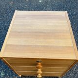 Commode table de chevet en bois massif avec 3 tiroirs