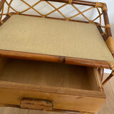 Pair of rattan bedside tables
