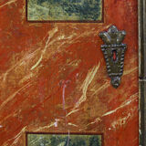 Painted Marble Folk Art Cabinet