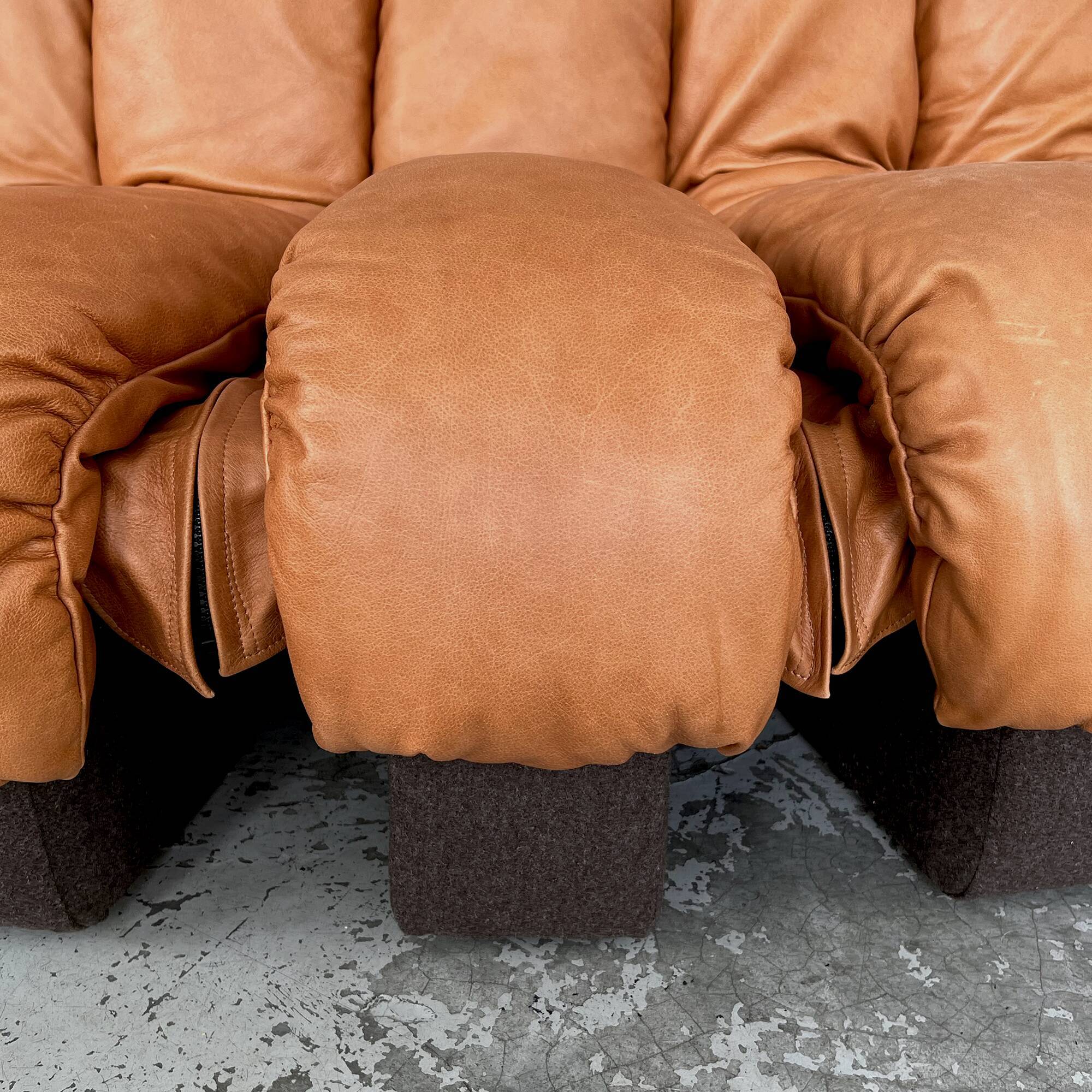 Sofa DS-600 de, Ueli Berger, Eleonore Peduzzi-Riva, Heinz Ulrich, Klaus Vogt for De Sede 1972