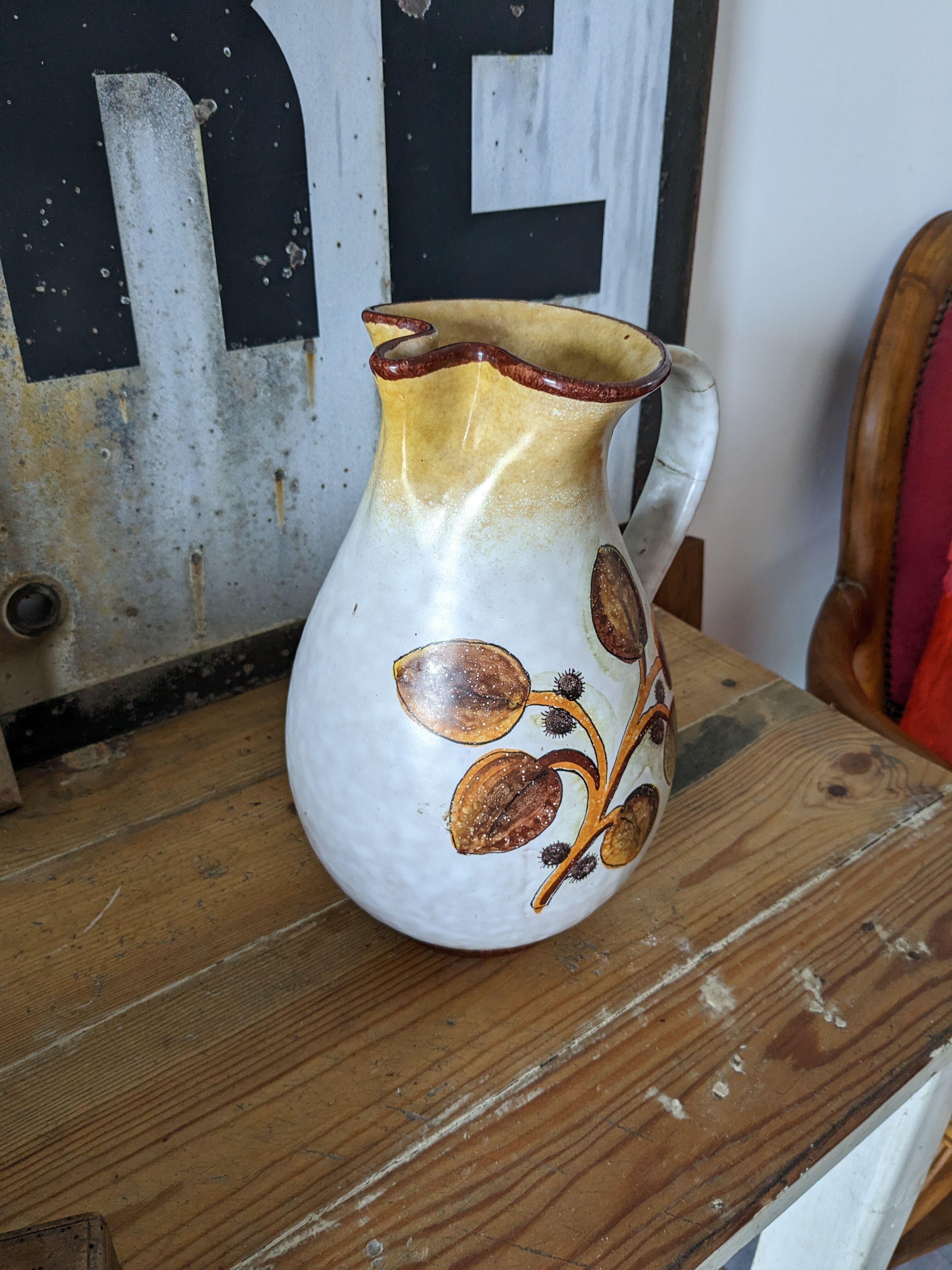 Ceramic pitcher from italy