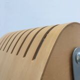 Pair of vintage 90s wall lights in curved wood