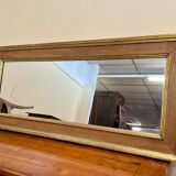 Rectangular mirror in natural wood and gilded wood