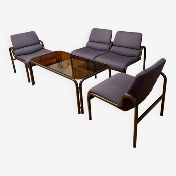 G30 set, sofa, 2 armchairs and coffee table designed by Martin Stoll, Germany, 1980s.