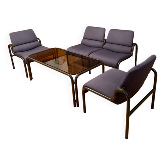 G30 set, sofa, 2 armchairs and coffee table designed by Martin Stoll, Germany, 1980s.