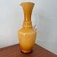 Vintage amber opaline vase retro mid-century glassware