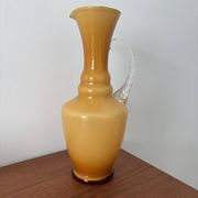 Vase en opaline vintage range ambré Verrerie rétro mid century