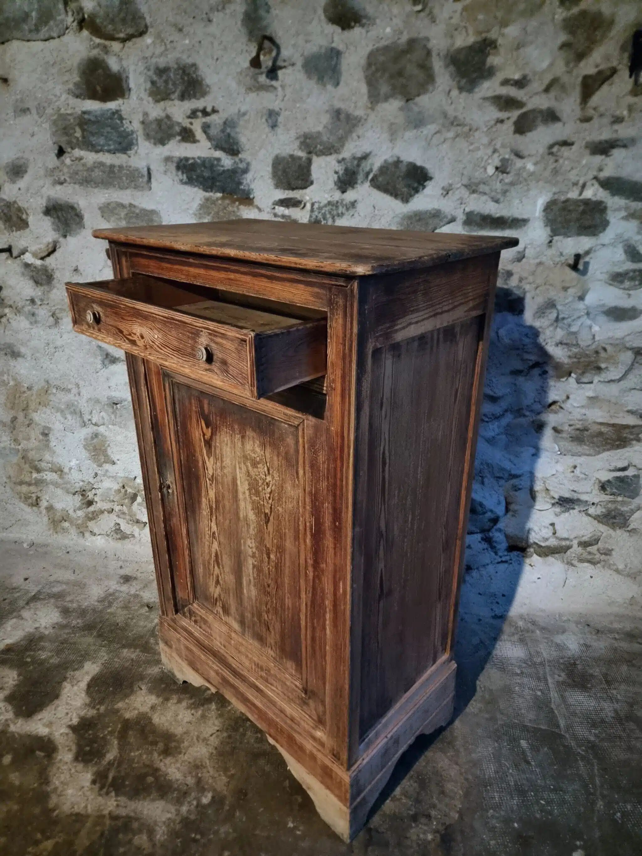 Rustic French pine wardrobe, 19th century