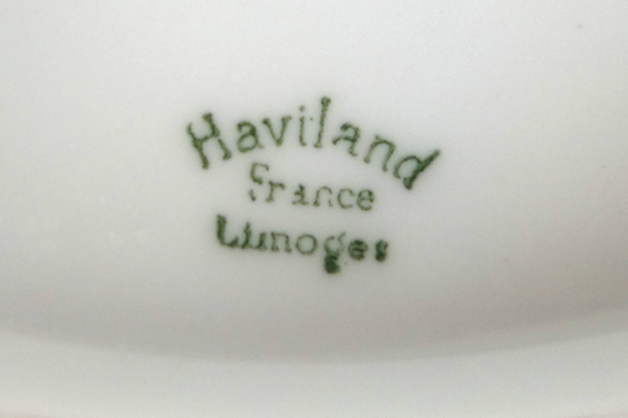 Set of 8 white twisted porcelain dinner plates Limoges Haviland