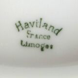 Set of 8 white twisted porcelain dinner plates Limoges Haviland