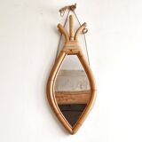 Vintage rattan mirror 1960